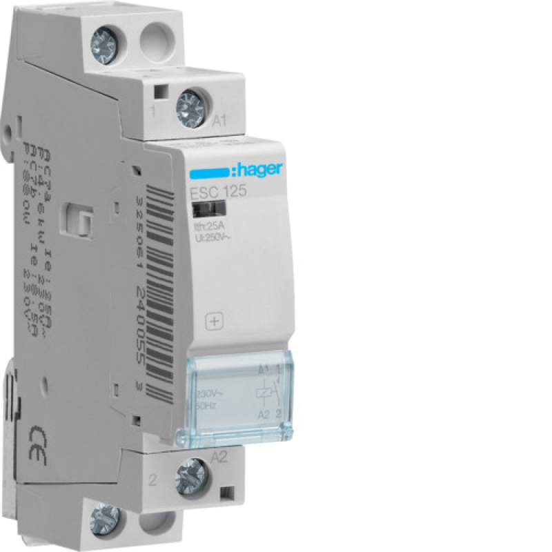 Контактор 25A, 1НВ, 230В Hager ESC125 Контактор 25A, 1НВ, 230В Hager ESC125