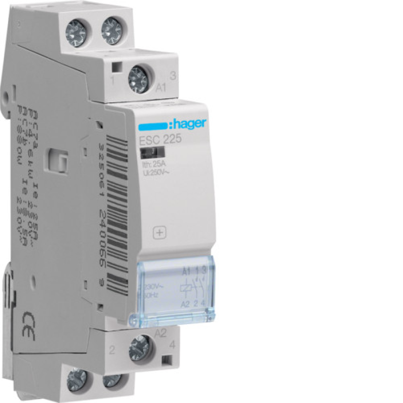 Контактор 25A, 2НВ, 230В Hager ESC225 Контактор 25A, 2НВ, 230В Hager ESC225